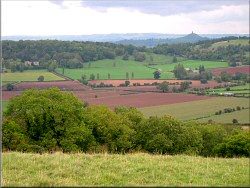 The view of Glastonbury from Lollover Hill